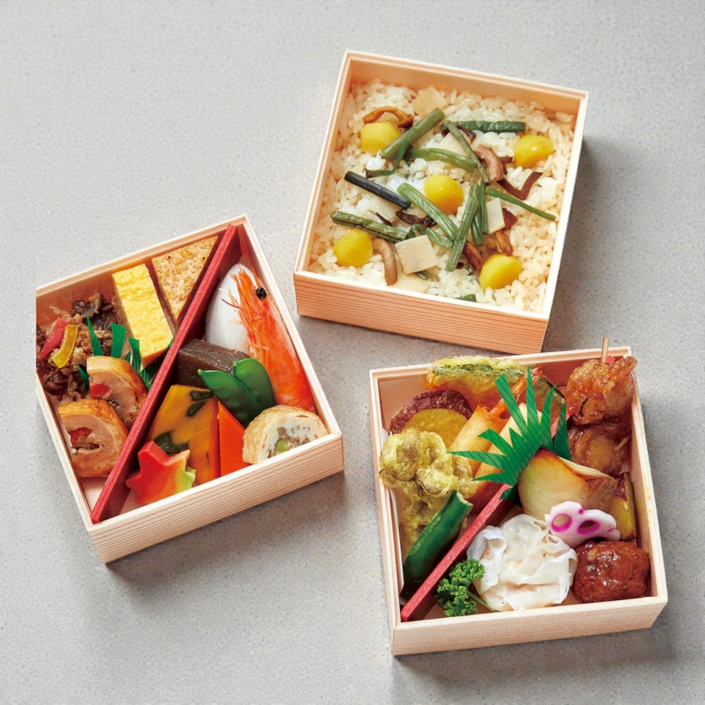 金木犀(きんもくせい) 栗と山菜おこわ3段重
